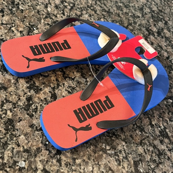 Puma Blue and Red flip flops NWT 9 - Picture 5 of 7